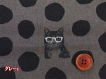 画像8: NekoNoe K from 30 SEWINGPINS ×echino　CATDOT　ネコ・猫・ドット柄　綿麻キャンバス生地 (8)