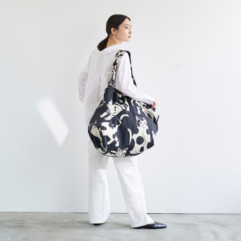 画像13: NekoNoe K from 30 SEWINGPINS ×echino　CATCAT　ネコ・猫・大柄　綿麻キャンバス生地 (13)