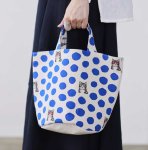 画像11: NekoNoe K from 30 SEWINGPINS ×echino　CATDOT　ネコ・猫・ドット柄　綿麻キャンバス生地 (11)