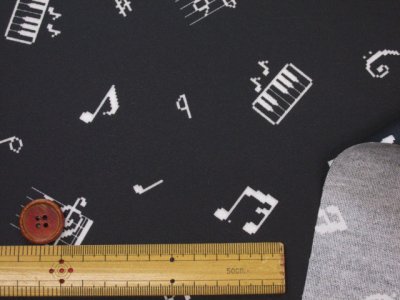 画像2: ドット絵　音符　ピアノ　音楽柄　オックス生地 ラミネート　つや消し