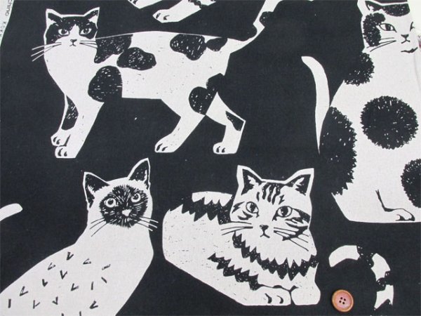 NekoNoe K from 30 SEWINGPINS ×echino CATCAT ネコ・猫・大柄 綿麻