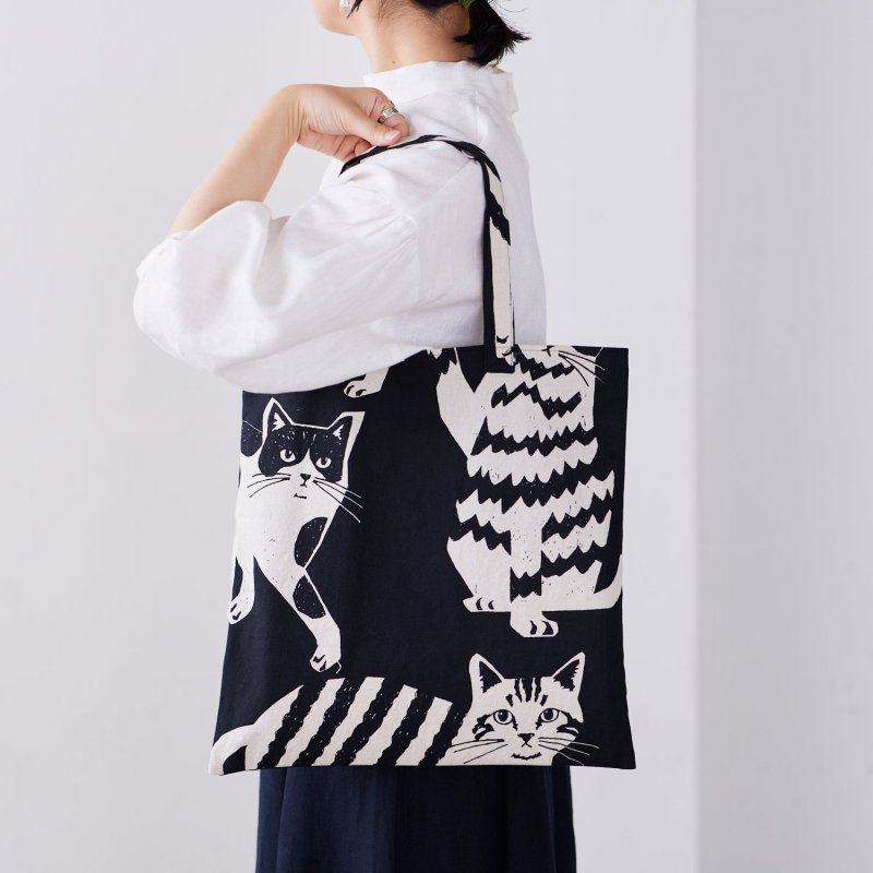 画像12: NekoNoe K from 30 SEWINGPINS ×echino　CATCAT　ネコ・猫・大柄　綿麻キャンバス生地 (12)