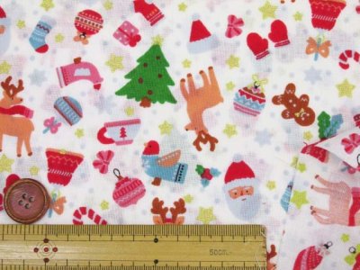 画像1: クリスマスパーティー　サンタクロース・クリスマス柄　スケア生地