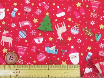 画像2: クリスマスパーティー　サンタクロース・クリスマス柄　スケア生地