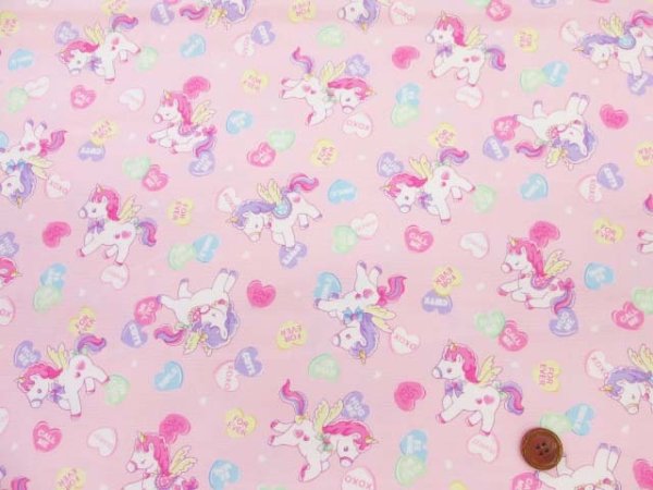 ゆめかわ キャンディーポップユニコーン ユニコーン・ハート柄