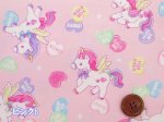 画像2: ゆめかわ　キャンディーポップユニコーン　ユニコーン・ハート柄　オックス生地　コスモテキスタイル (2)