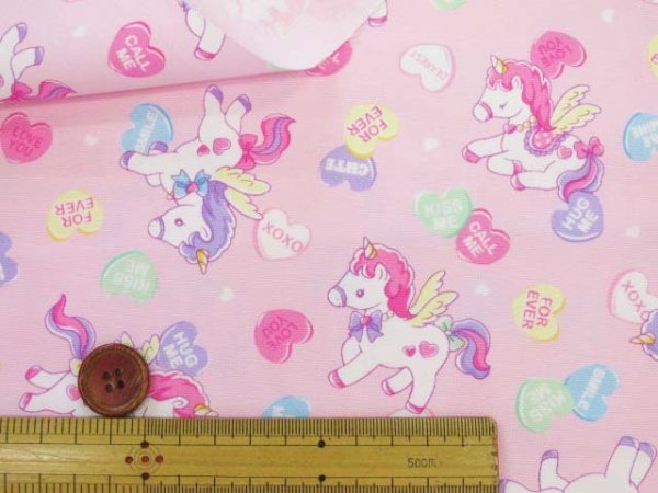 ゆめかわ キャンディーポップユニコーン ユニコーン・ハート柄