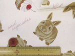画像4: ウサギとカップケーキ　うさぎ・ケーキ・動物柄　オックス生地 (4)