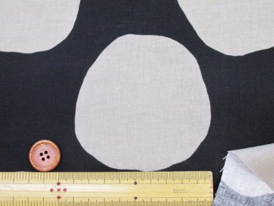 画像3: デザインドット　ドット・サークル柄　コットンリネンシーチング生地