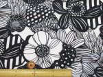 画像3: (2)撥水加工　北欧風　ノルディックフラワー　フラワー・花柄　ナイロンタフタ生地　コットンこばやし　はぎれ９０ｃｍ(モノトーン) (3)