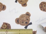 画像4: クマとクッキー くま・チョコチップクッキー・動物柄 オックス生地 ラミネート つや消し (4)