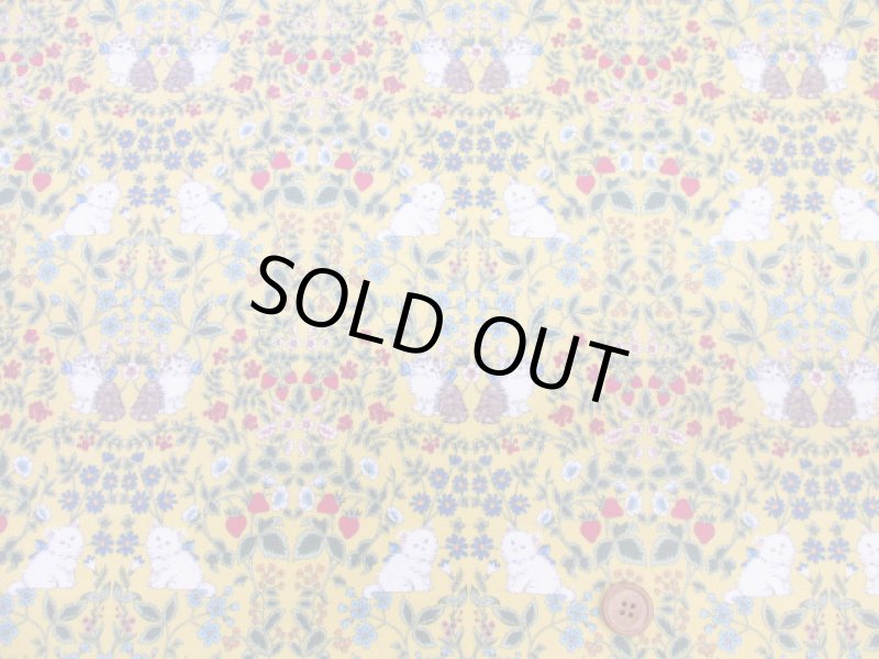 画像6: キャットフラワー ネコ・ダマスク・花柄 コットンリネンキャンバス生地 ラミネート つや消し (6)