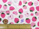 画像4: お気に入りシリーズ　いちごみるく キャンディー 苺 イチゴ柄　オックス生地 (4)