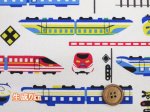 画像2: お気に入りシリーズ　電車と踏切 トレイン 電車柄 オックス生地 (2)