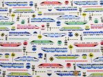 画像3: お気に入りシリーズ　電車と踏切 トレイン 電車柄 オックス生地 (3)