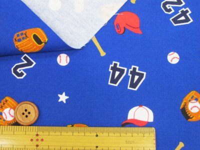 画像2: お気に入りシリーズ　ベースボール ミット バット ボール スポーツ 野球柄 オックス生地