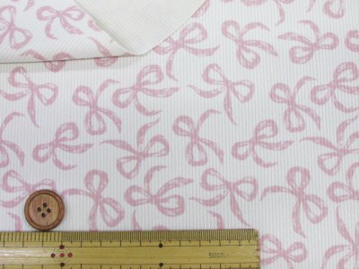 画像1: 細コール天 ナチュラルリボン リボン りぼん柄 コーデュロイ生地