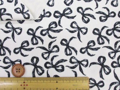 画像2: 細コール天 ナチュラルリボン リボン りぼん柄 コーデュロイ生地