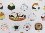 画像8: スマイルおにぎり 小鳥・シマエナガ・おむすび柄 オックス生地 (8)