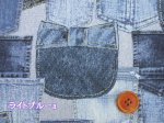 画像2: デニムリボンポケット ポケット・デニム柄　オックス生地 (2)