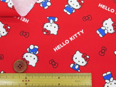 画像1: サンリオ ハローキティ ベーシックリボン柄　オックス生地