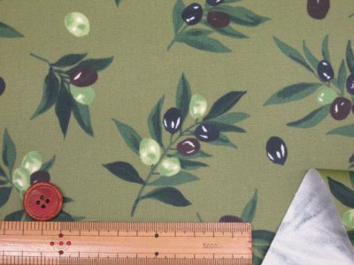 画像2: シンプルオリーブ 木の実・オリーブ柄 オックス生地 ラミネート つや消し