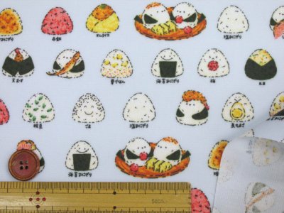 画像3: スマイルおにぎり 小鳥・シマエナガ・おむすび柄 オックス生地 ラミネート つや消し