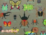 画像5: ドット絵 昆虫図鑑 カブトムシ・クワガタ・カマキリ・昆虫柄 オックス生地 (5)