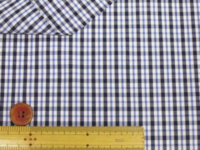 画像1: 先染め 上質 チェック・格子柄　先染めブロード生地