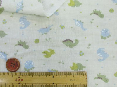 画像2: 可愛い恐竜 ダイナソー・タマゴ・恐竜柄 ダブルガーゼ生地