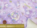 画像4: サンリオ クロミ プリンセス柄　オックス生地 (パープル) 半針キルト (4)