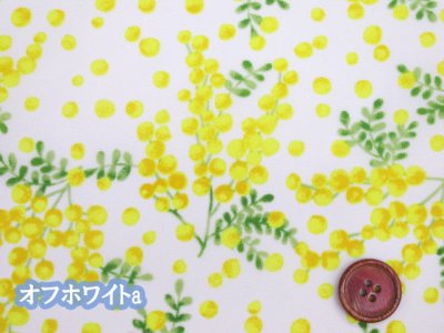 画像1: 撥水加工 シンプルミモザ ミモザ柄　ナイロンオックス生地