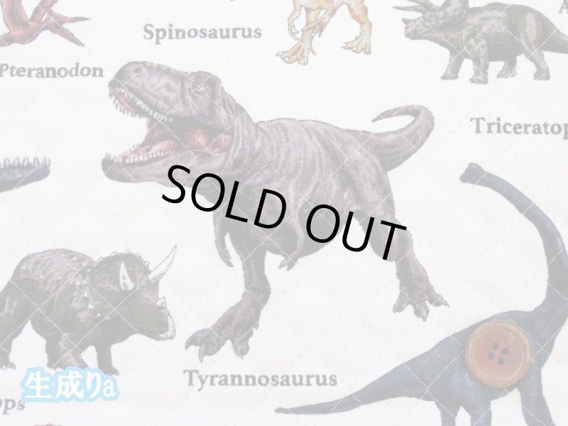 画像2: 恐竜図鑑　ダイナソー・恐竜柄　オックス生地 全針キルト (2)