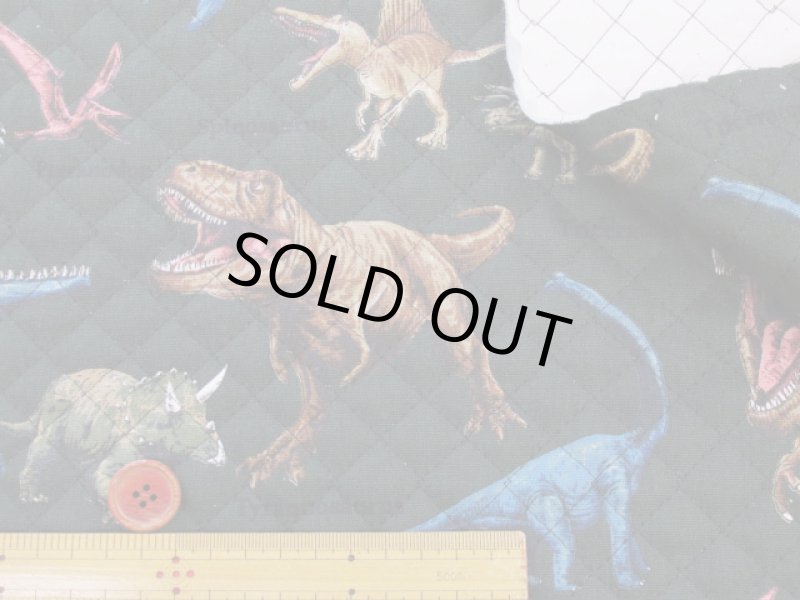 画像7: 恐竜図鑑　ダイナソー・恐竜柄　オックス生地 全針キルト (7)