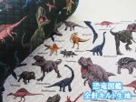 画像1: 恐竜図鑑　ダイナソー・恐竜柄　オックス生地 全針キルト (1)