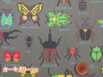 画像5: ドット絵 昆虫図鑑 カブトムシ・クワガタ・カマキリ・昆虫柄 オックス生地 ラミネート　つや消し (5)