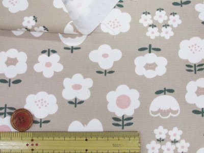 画像2: ポップガーデン ちょうちょう お花 フラワー・花柄　オックス生地