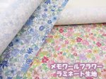 画像1: メモワールフラワー フラワー・花柄 ツイル生地 コットンこばやし　ラミネート　つや消し (1)