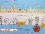 画像2: 釣り猫　釣り ねこ・ネコ・猫柄　綿麻キャンバス生地　コットンこばやし　ラミネート　つや消し (2)