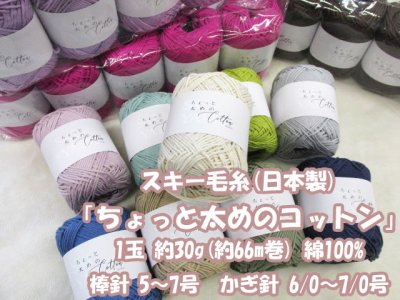 画像1: 綿100% スキー毛糸 ちょっと太めのコットン 1玉 30g 約66m巻 春夏毛糸