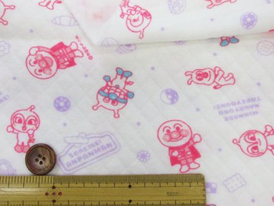 画像2: 80cm幅　アンパンマン　ポージング柄 ダイヤステッチ ニット生地