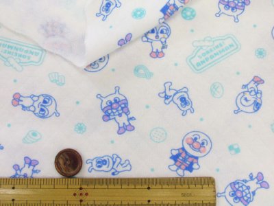 画像1: 80cm幅　アンパンマン　ポージング柄 ダイヤステッチ ニット生地