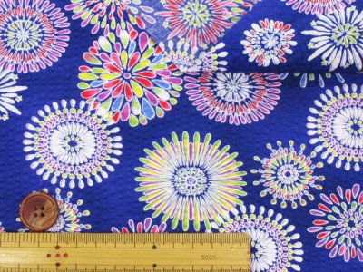 画像2: 夏の花火大会　花火柄　リップル生地