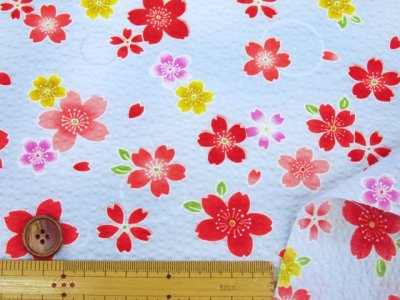 画像2: さくらの花びら 桜柄 リップル生地