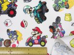 画像4: マリオカートワールド　マリカー柄　オックス生地 (ライトグレー) ラミネート つや消し (4)