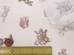 画像4: 韓国風 ナチュラルラビット うさぎ・ウサギ柄 シーチング生地 ラミネート つや消し コスモテキスタイル (4)