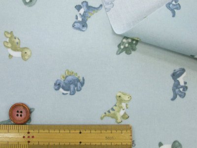 画像2: ベビーダイナソー 恐竜柄 シーチング生地 ラミネート つや消し コスモテキスタイル