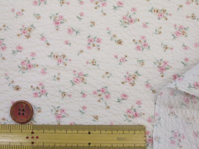 画像2: リトルローズ ローズ フラワー・花柄 リップル生地 コスモテキスタイル