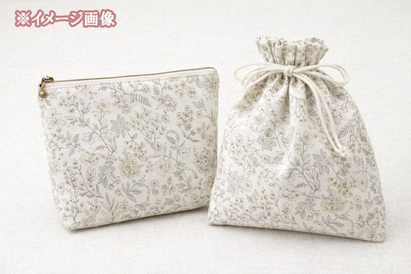 画像5: スモーキーボタニカル　フラワー・花柄 オックス生地 (生成り) (5)