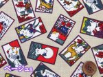 画像2: 猫札　カード・花札・ネコ・ねこ・和柄　ドビー生地 (2)